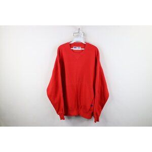Vtg 90s Russell Athletic Mens 2XL Faded Blank Heavy Crewneck Sweatshirt USA Red